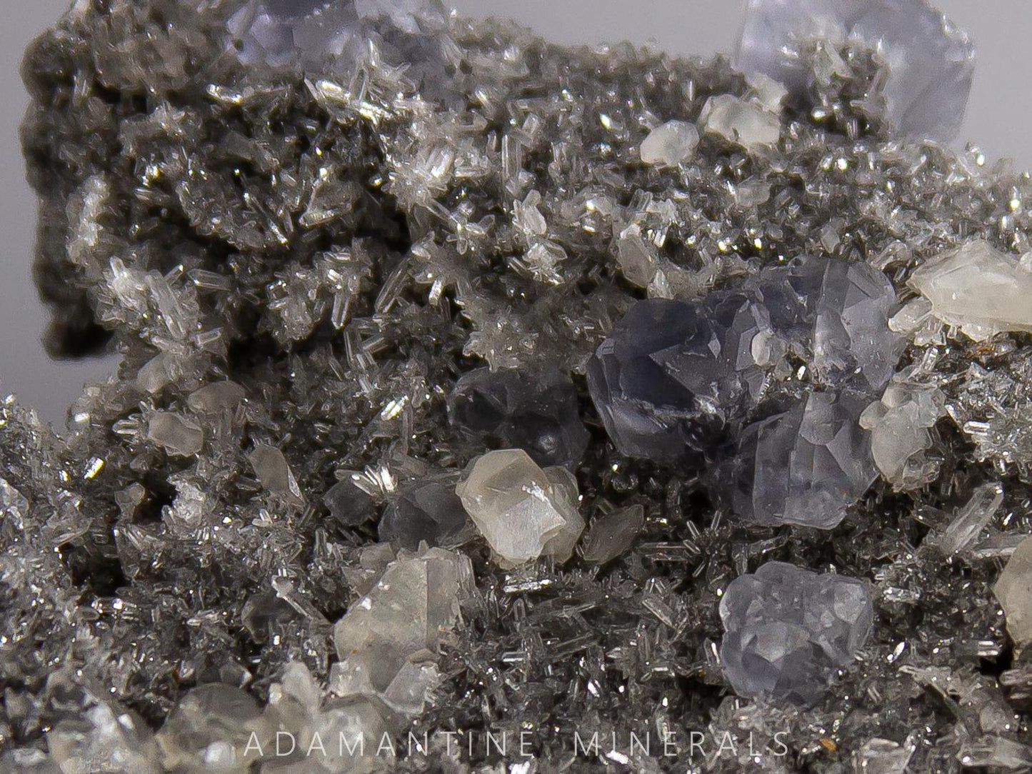 Fluorite, Calcite, and Quartz