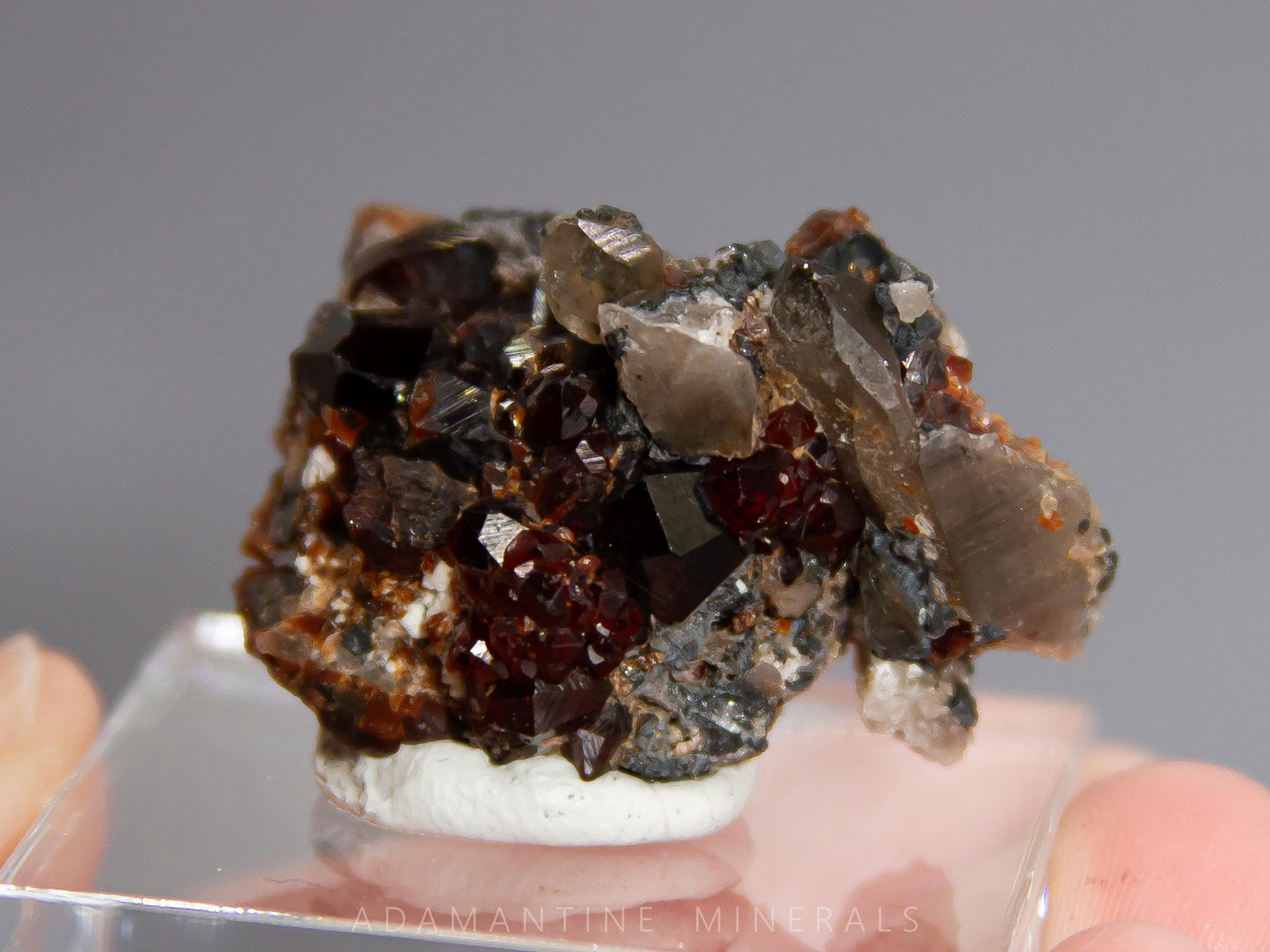 Spessartine Garnet with Smoky Quartz