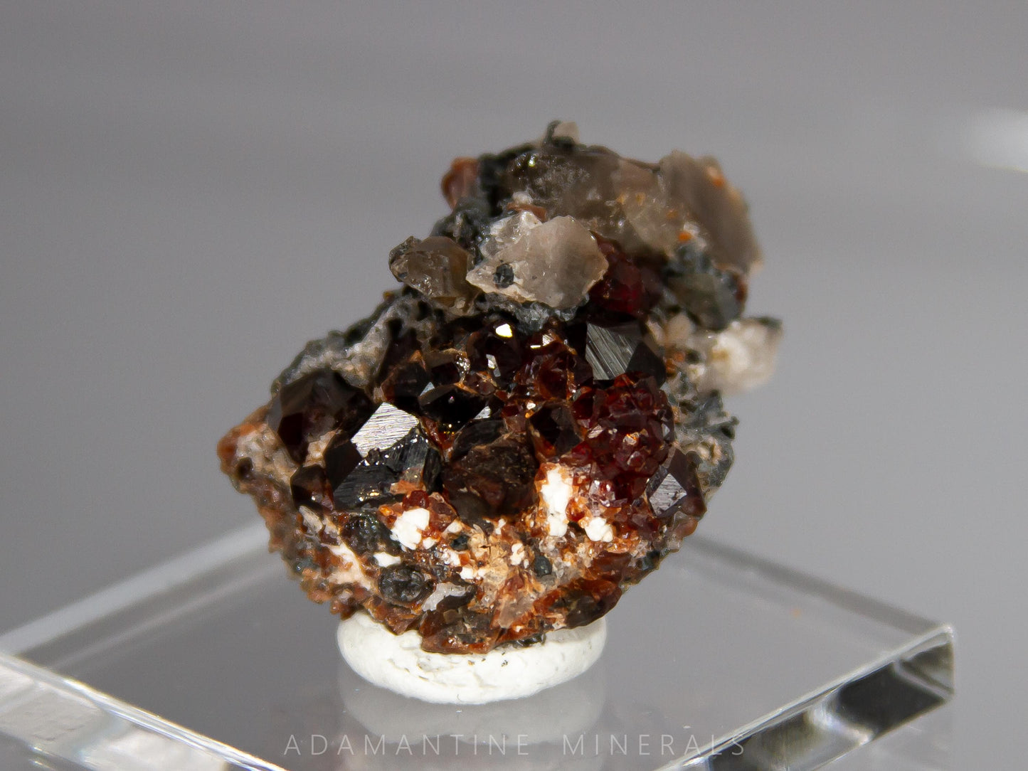 Spessartine Garnet with Smoky Quartz