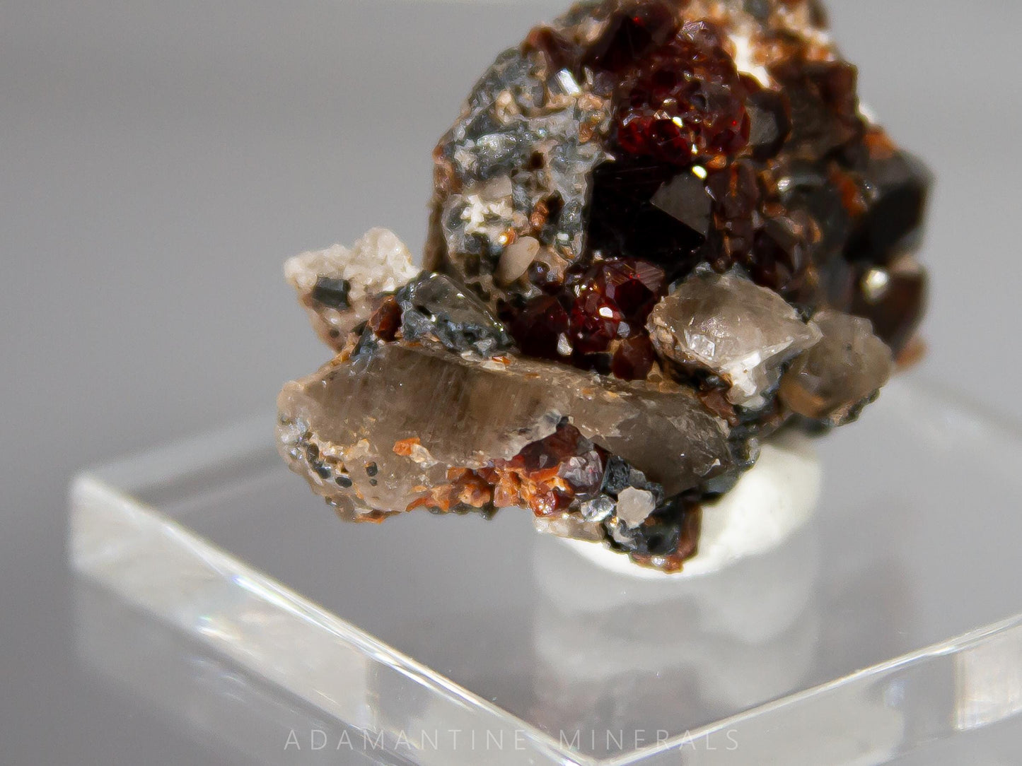 Spessartine Garnet with Smoky Quartz