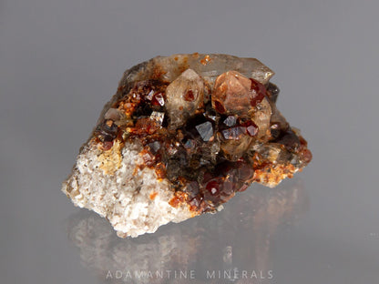 Spessartine Garnet with Smoky Quartz
