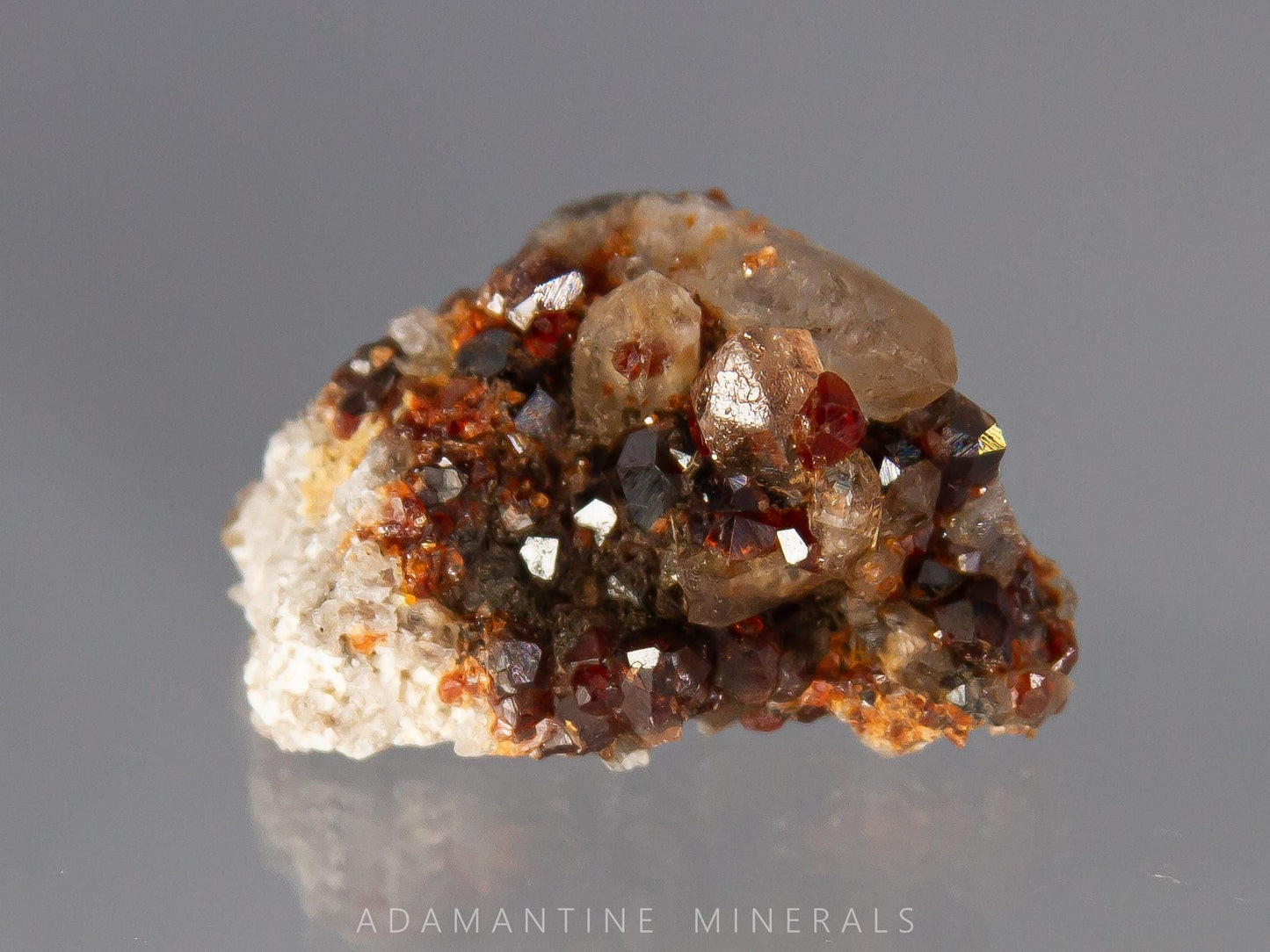 Spessartine Garnet with Smoky Quartz