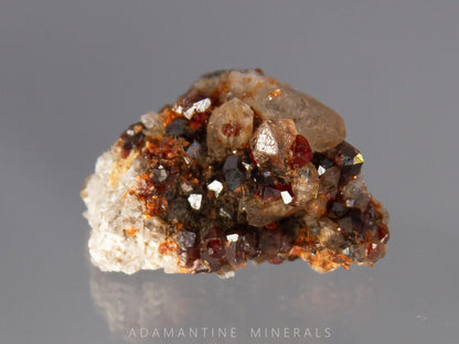 Spessartine Garnet with Smoky Quartz