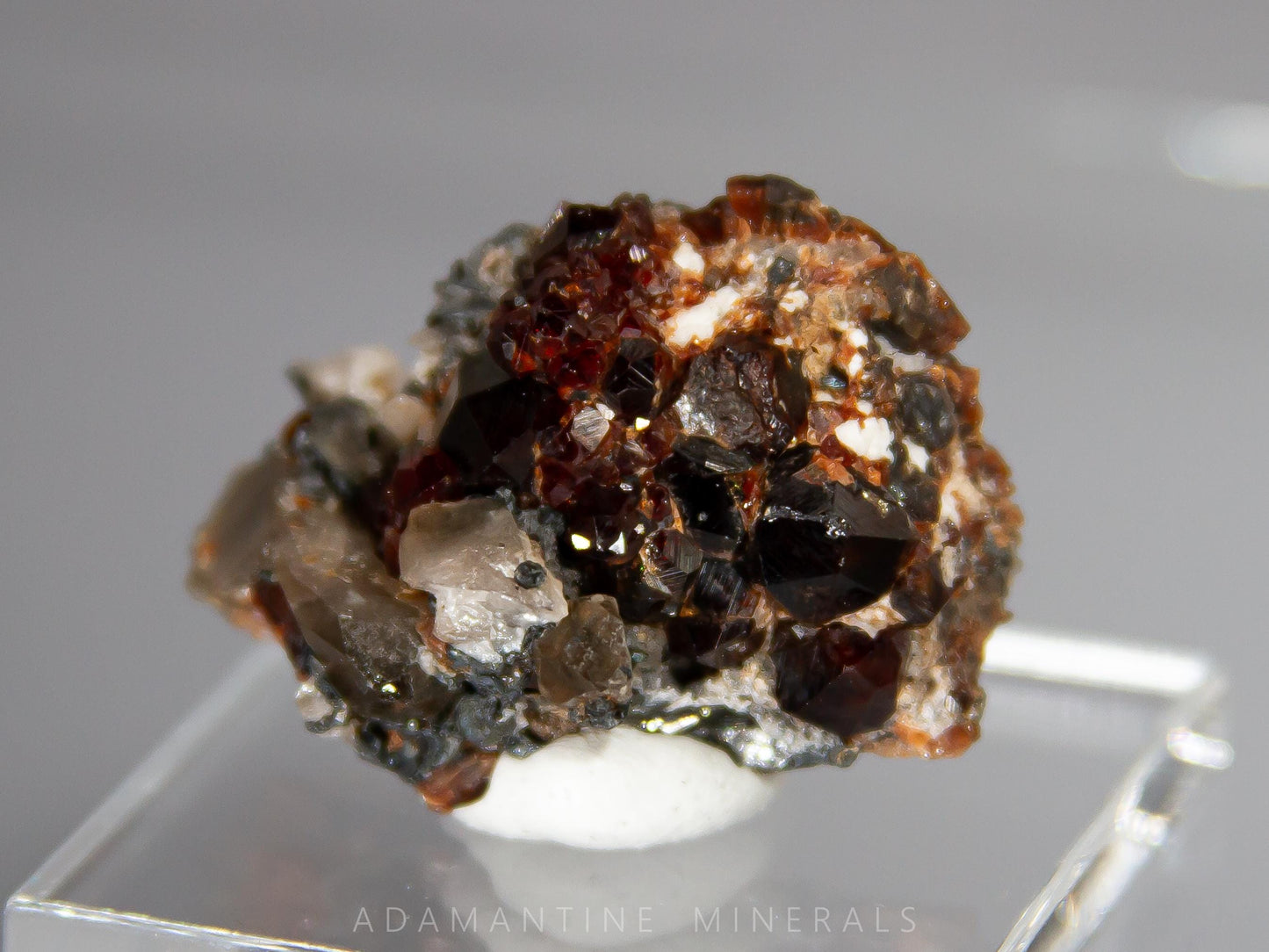 Spessartine Garnet with Smoky Quartz
