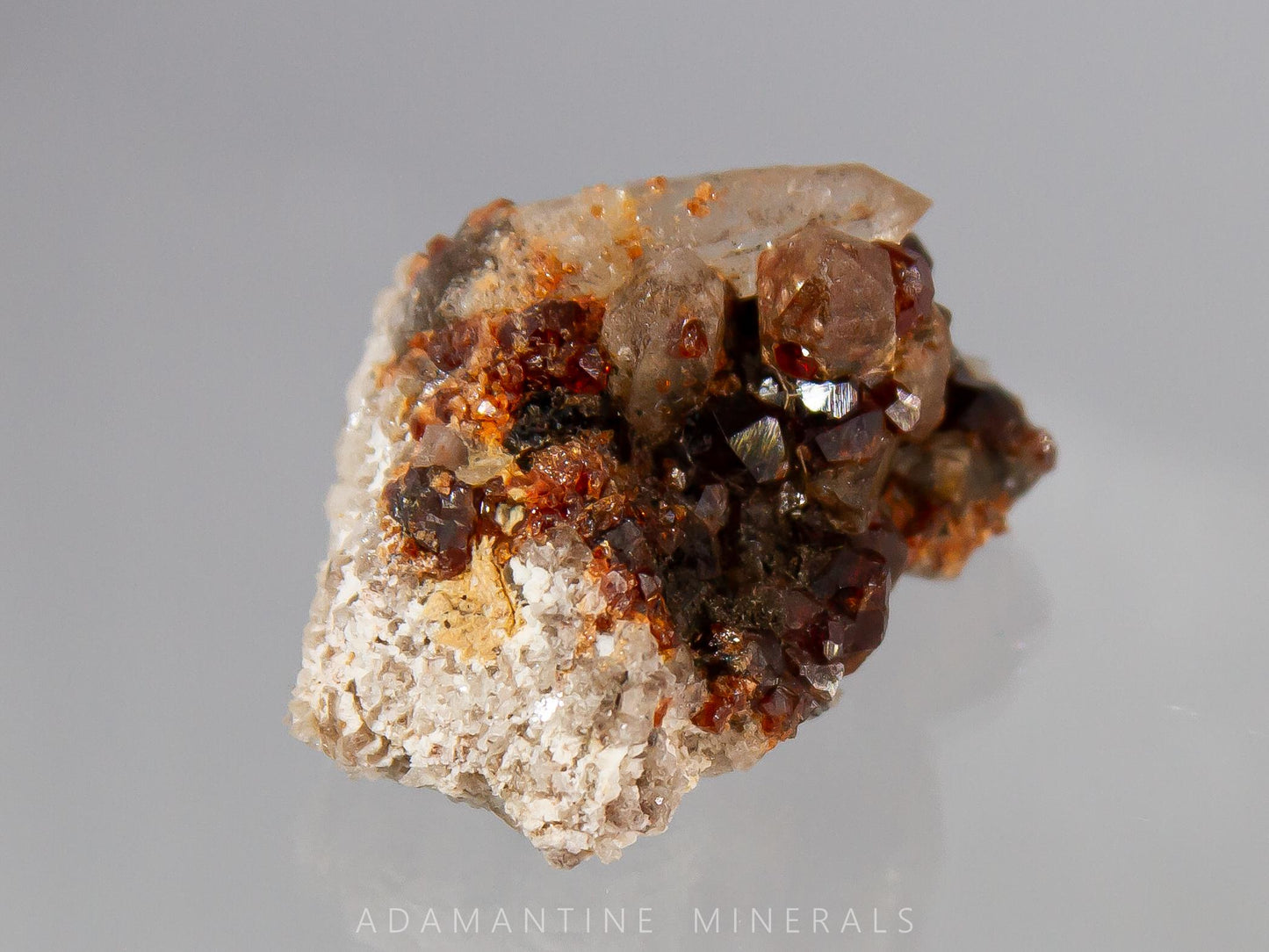 Spessartine Garnet with Smoky Quartz