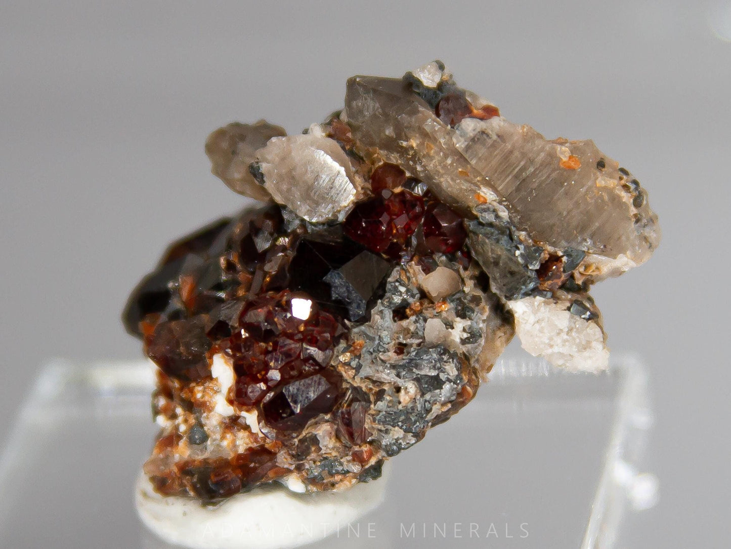 Spessartine Garnet with Smoky Quartz