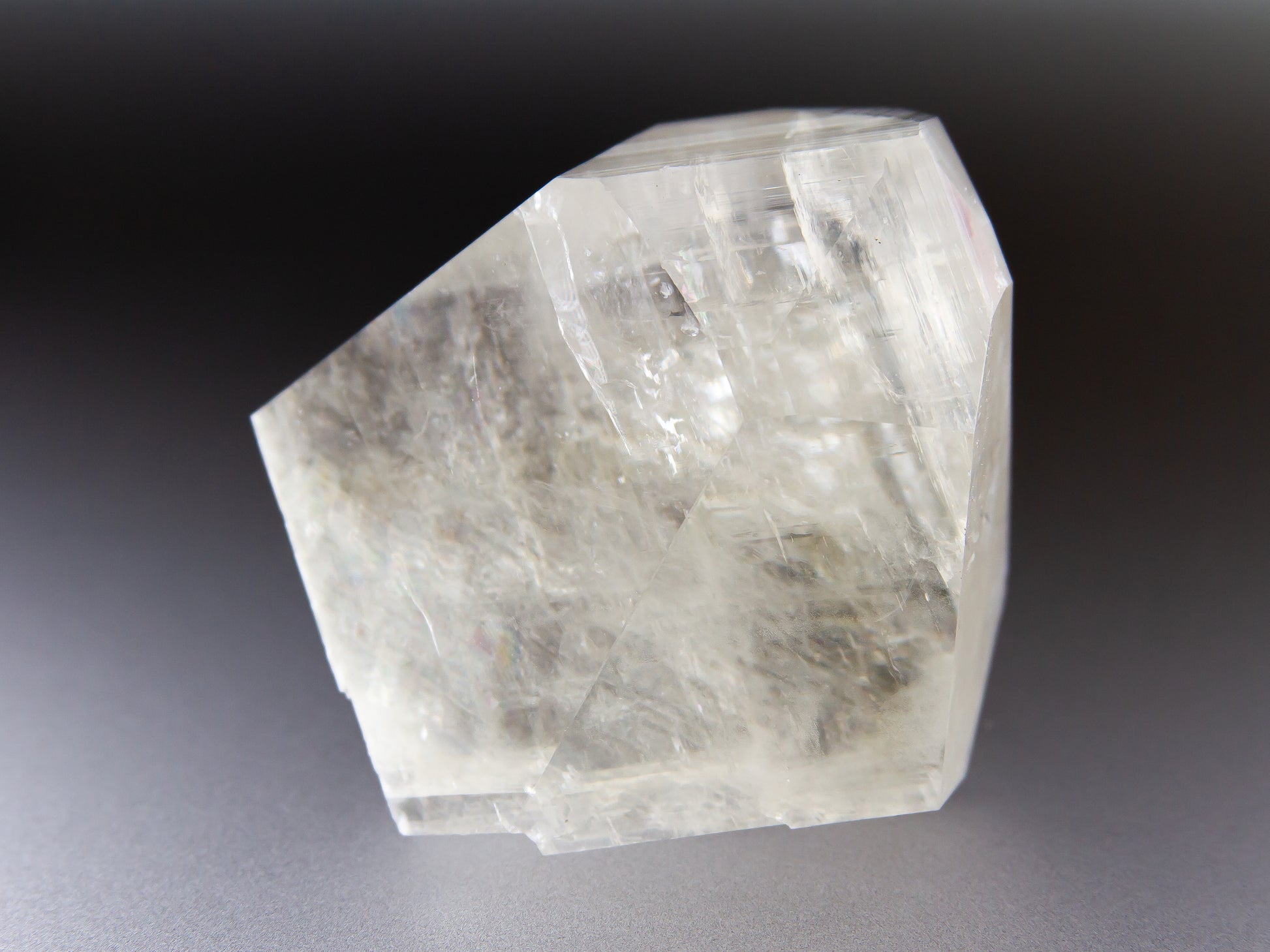 Crystal rock on a gray background