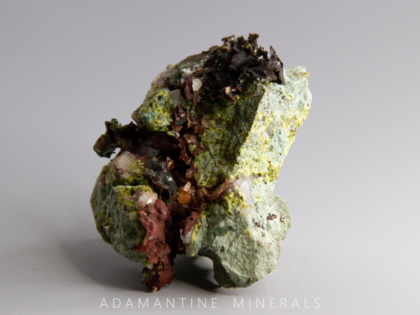 Native Copper, Microcline (Var. Adularia), Epidote, Quartz, and Tenorite