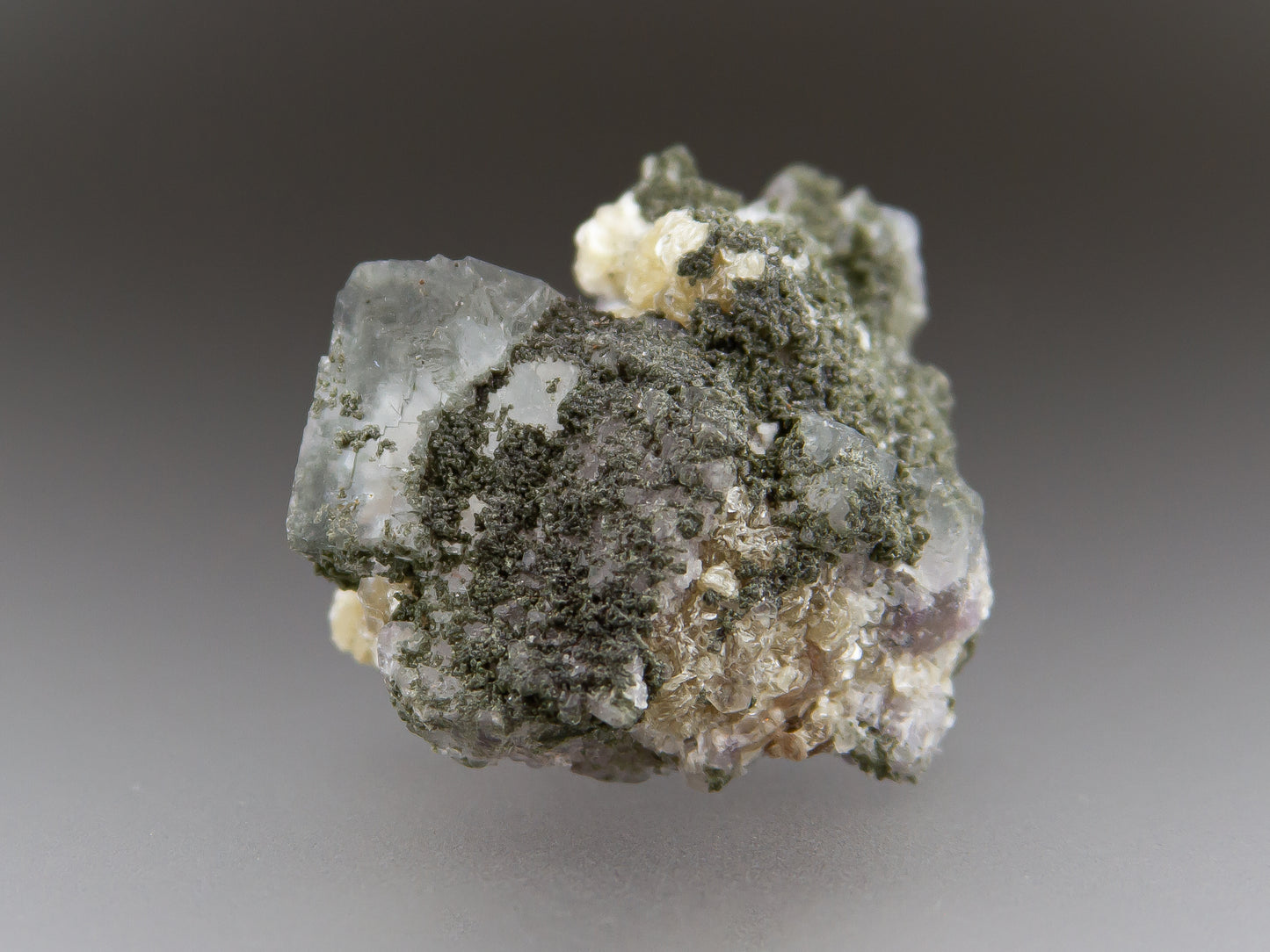 Fluorite, Muscovite, Quartz, and Chlorite