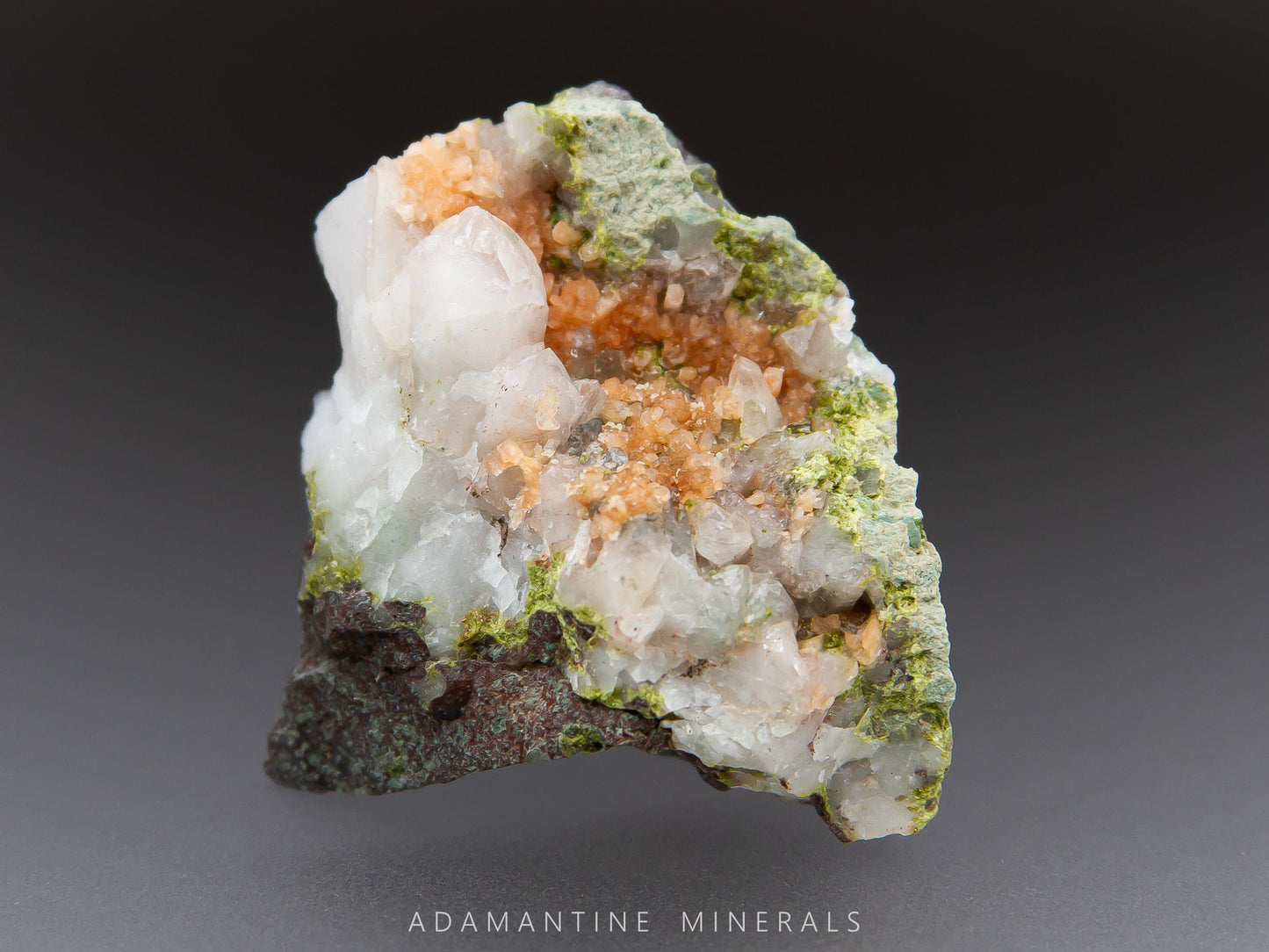 Quartz, Microcline, and Epidote on Amygdaloidal Basalt