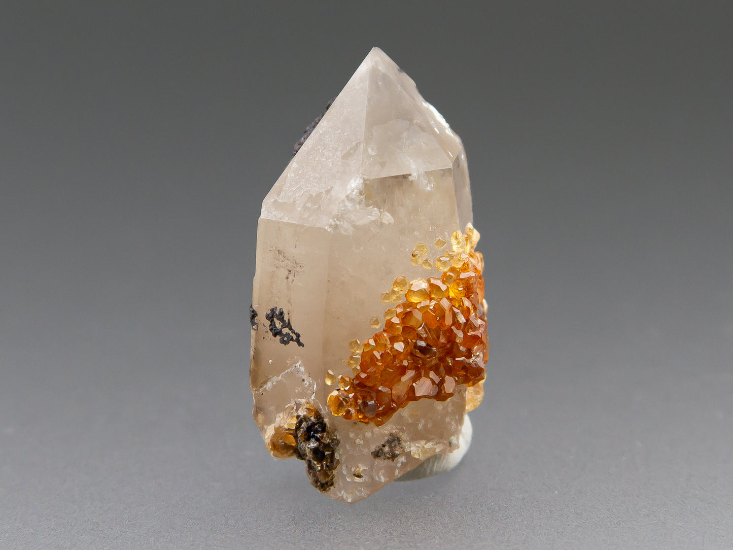 Spessartine Garnet & Smoky Quartz