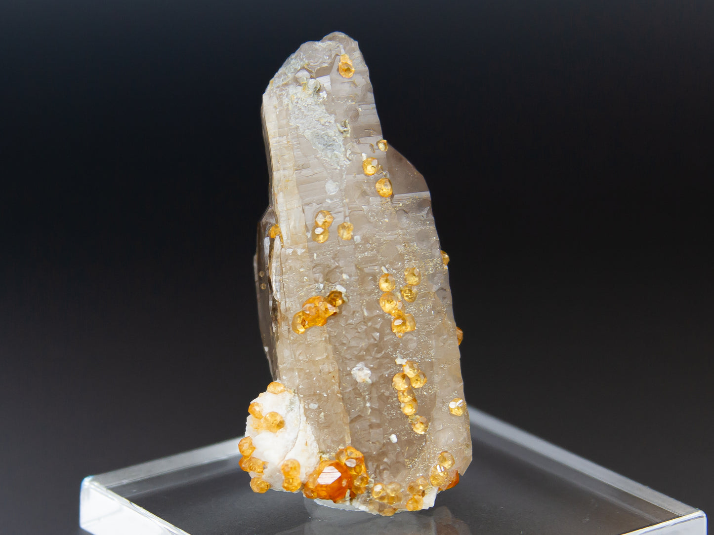 Spessartine Garnet & Smoky Quartz