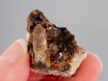 Spessartine Garnet with Smoky Quartz