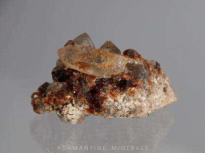 Spessartine Garnet with Smoky Quartz