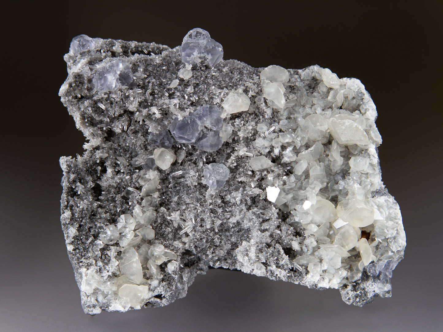 Fluorite, Calcite, and Quartz