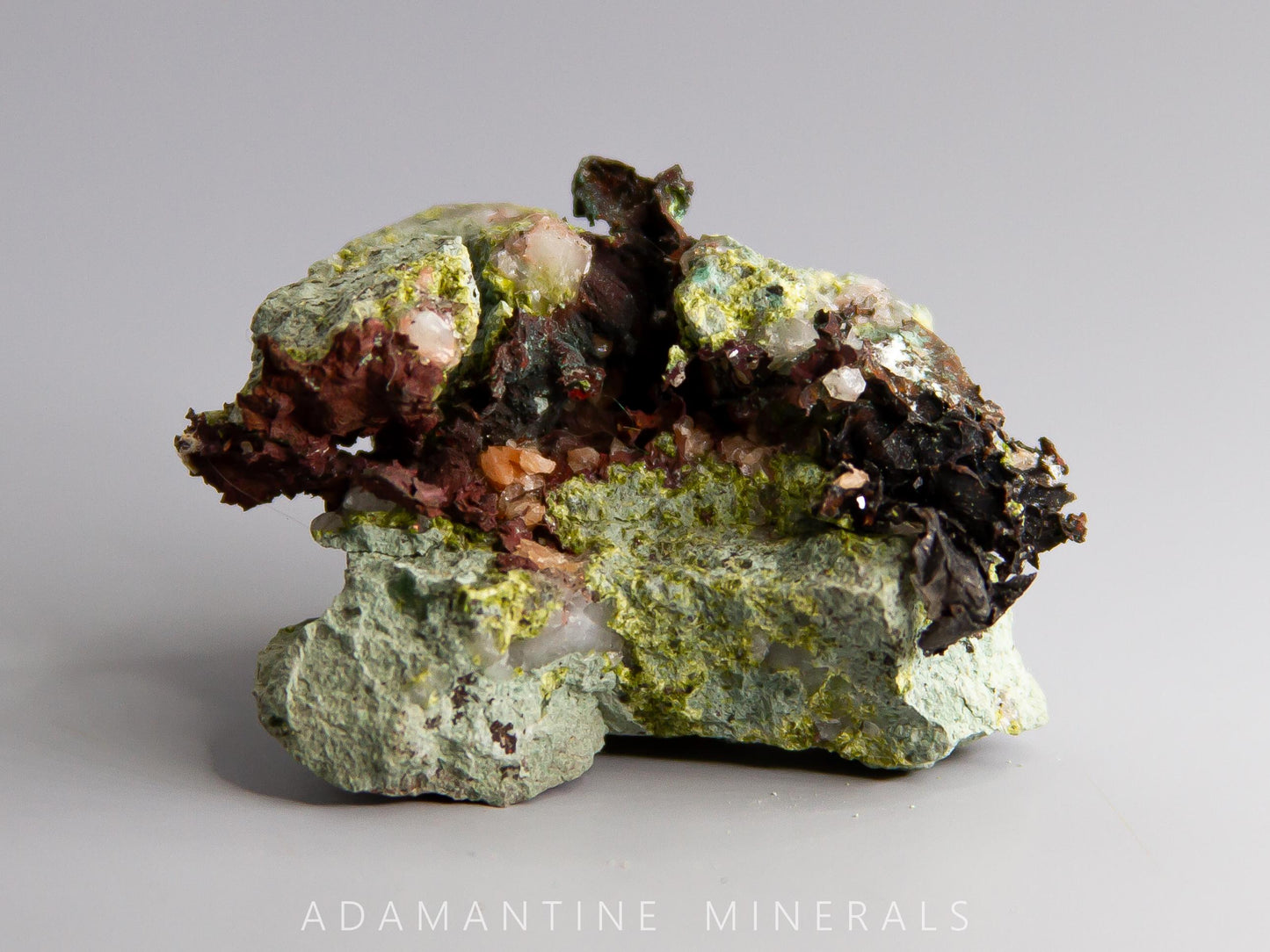 Native Copper, Microcline (Var. Adularia), Epidote, Quartz, and Tenorite