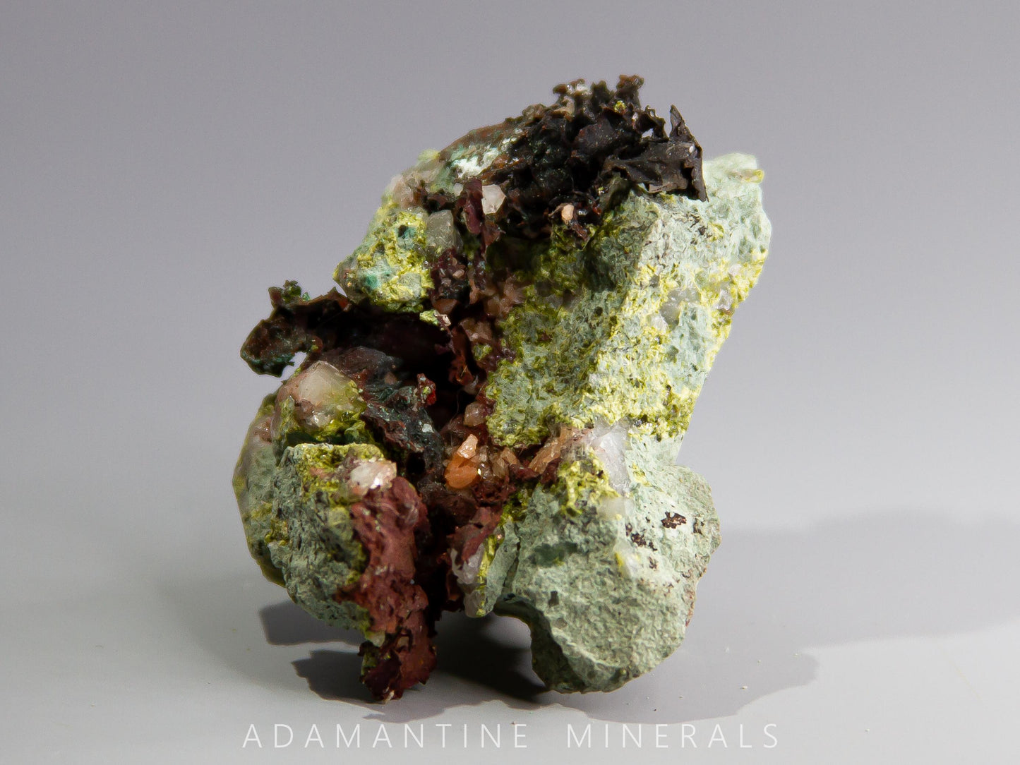 Native Copper, Microcline (Var. Adularia), Epidote, Quartz, and Tenorite
