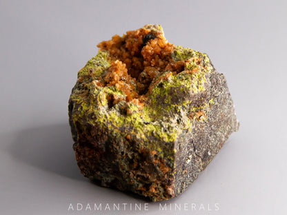 Microcline Var. Adularia, Epidote, and Tenorite-Coated Copper