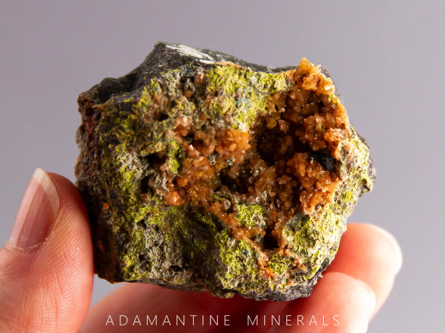 Microcline Var. Adularia, Epidote, and Tenorite-Coated Copper