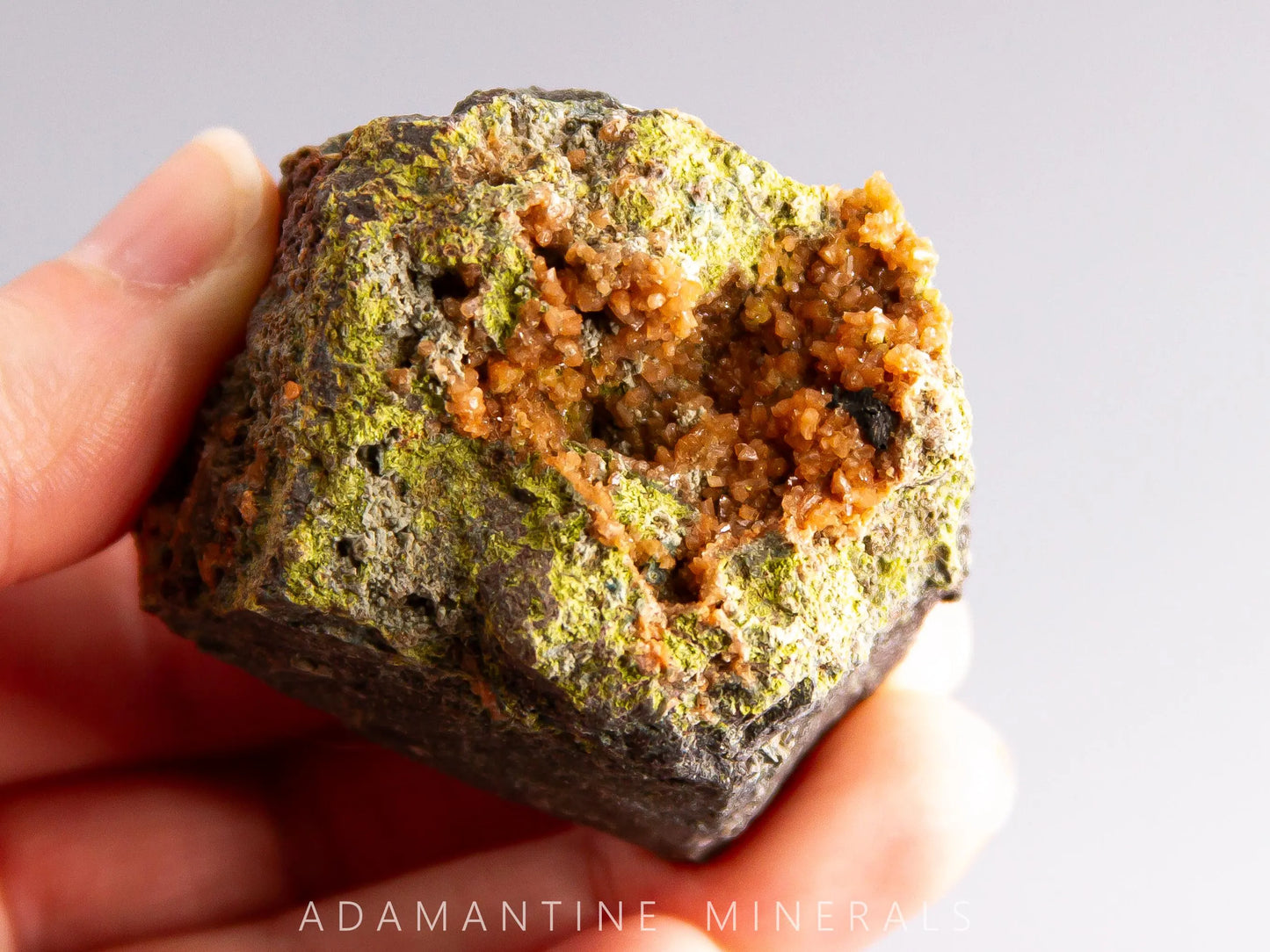 Microcline Var. Adularia, Epidote, and Tenorite-Coated Copper