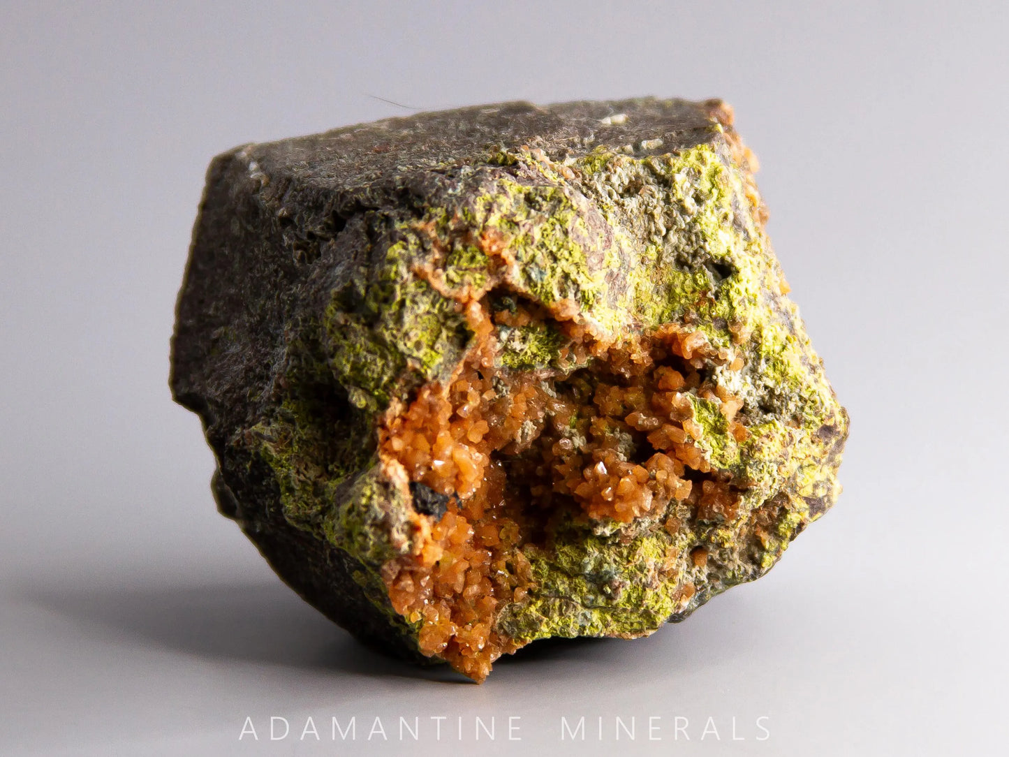 Microcline Var. Adularia, Epidote, and Tenorite-Coated Copper