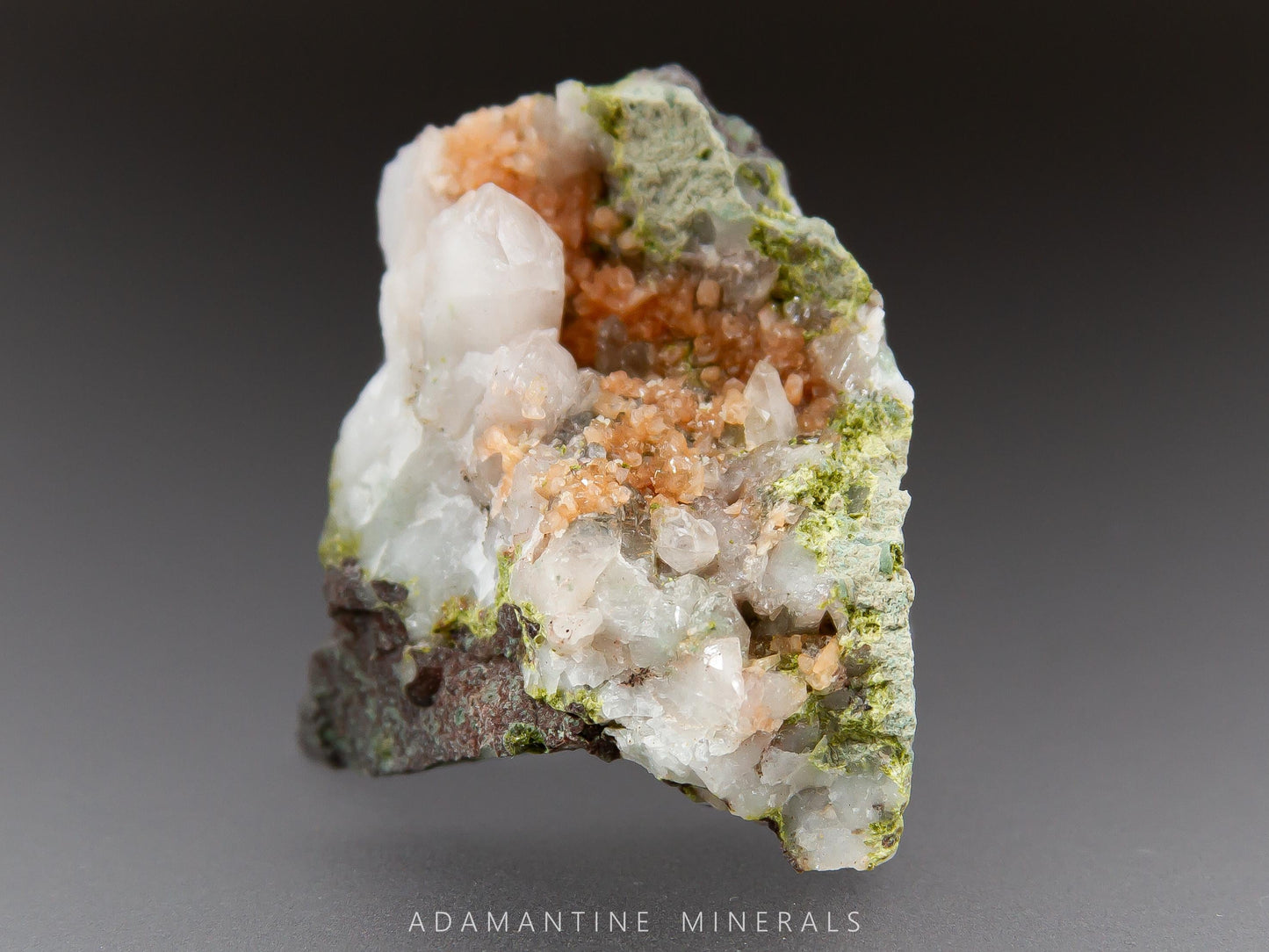 Quartz, Adularia, and Epidote on Amygdaloidal Basalt