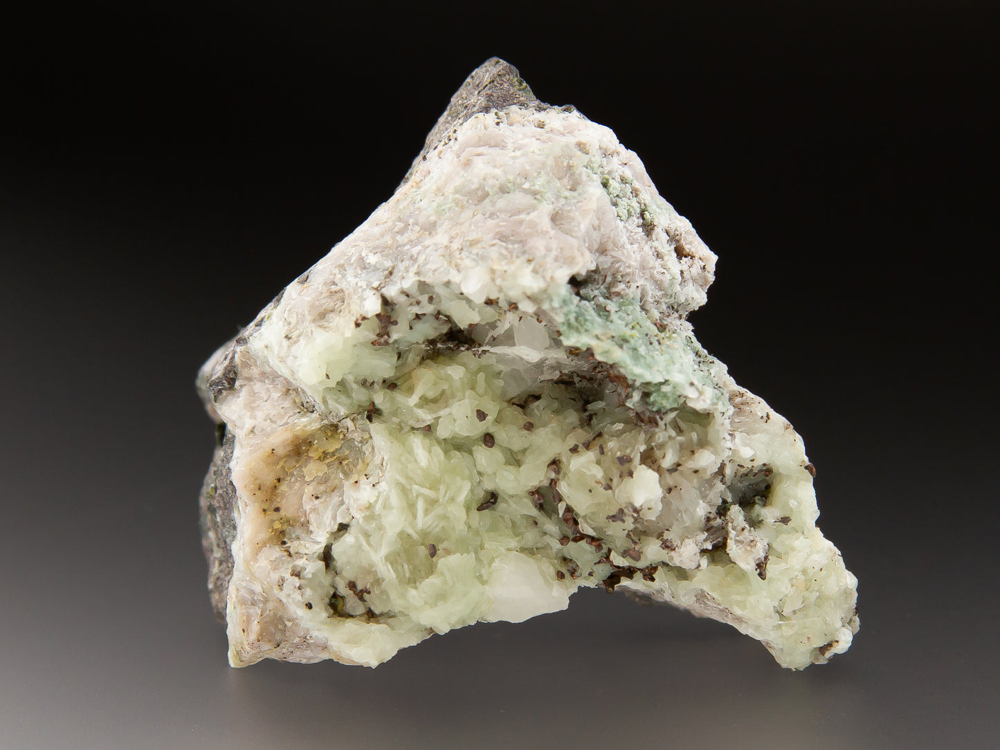 Prehnite with Native Copper