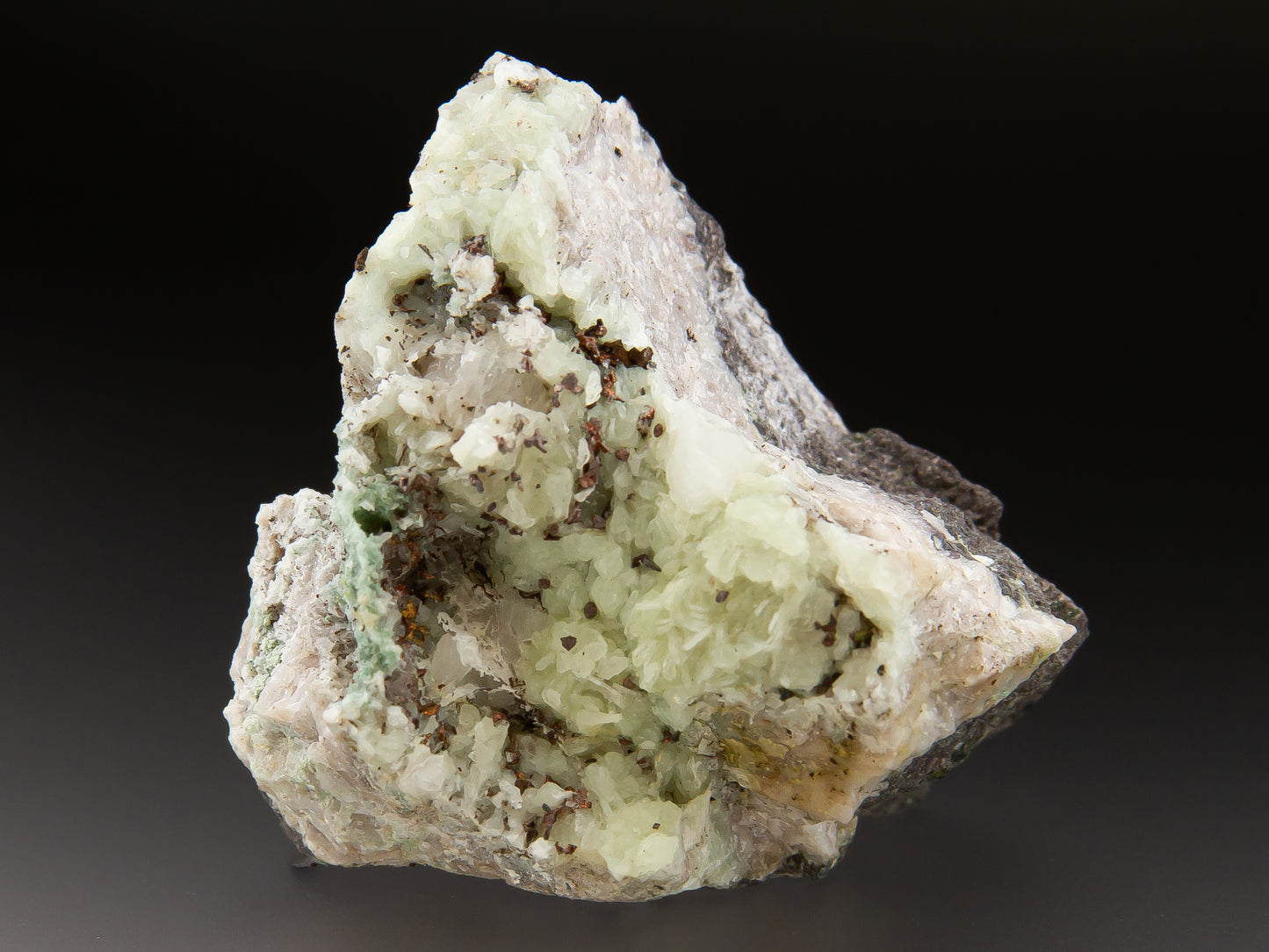 Prehnite with Native Copper