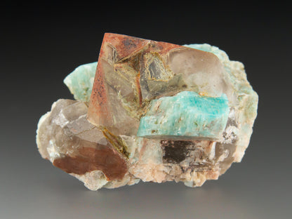 Quartz Var. Smoky and Microcline Var. Amazonite