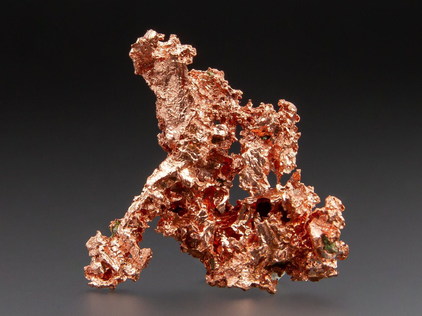 Copper mineral specimen on a dark background