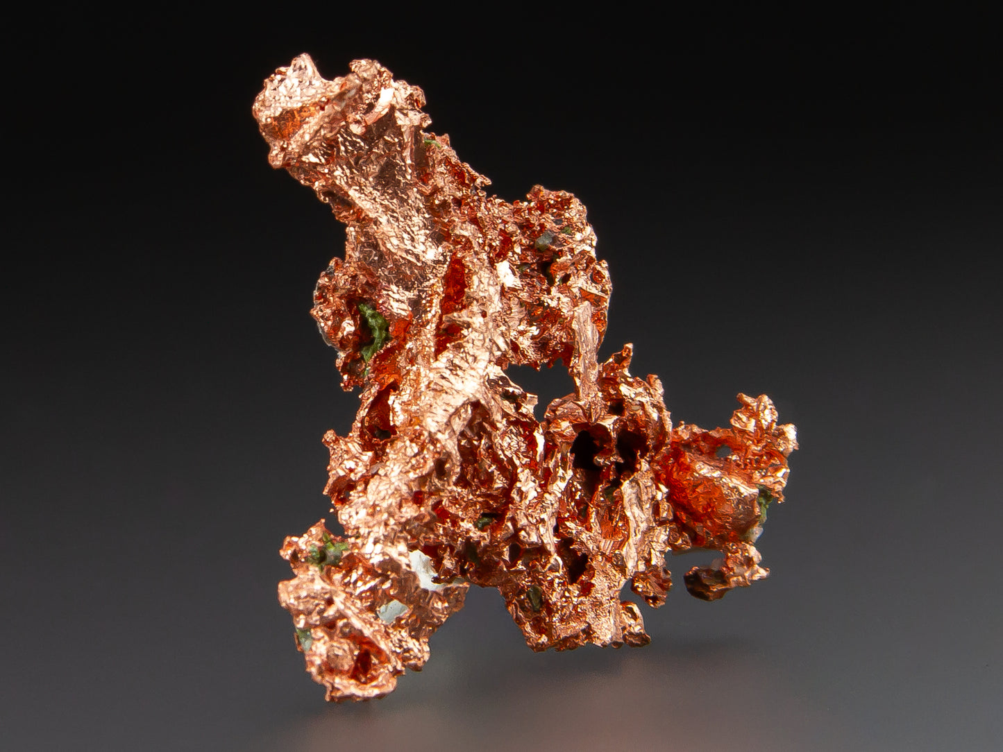 Copper mineral specimen on a dark background