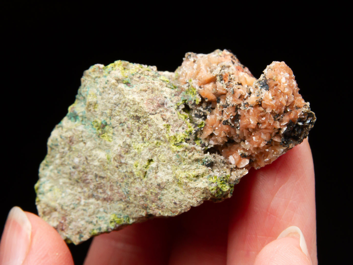 Microcline var. Adularia, Copper, Quartz  and Epidote