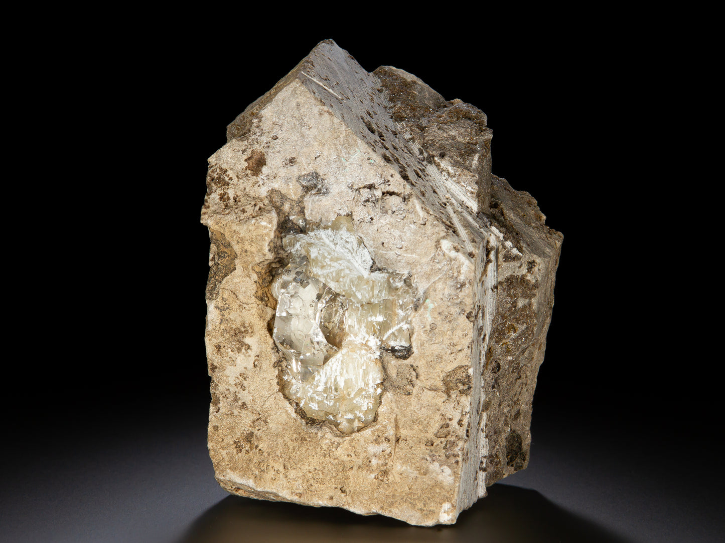 Quartz Var. Herkimer Diamond and Calcite