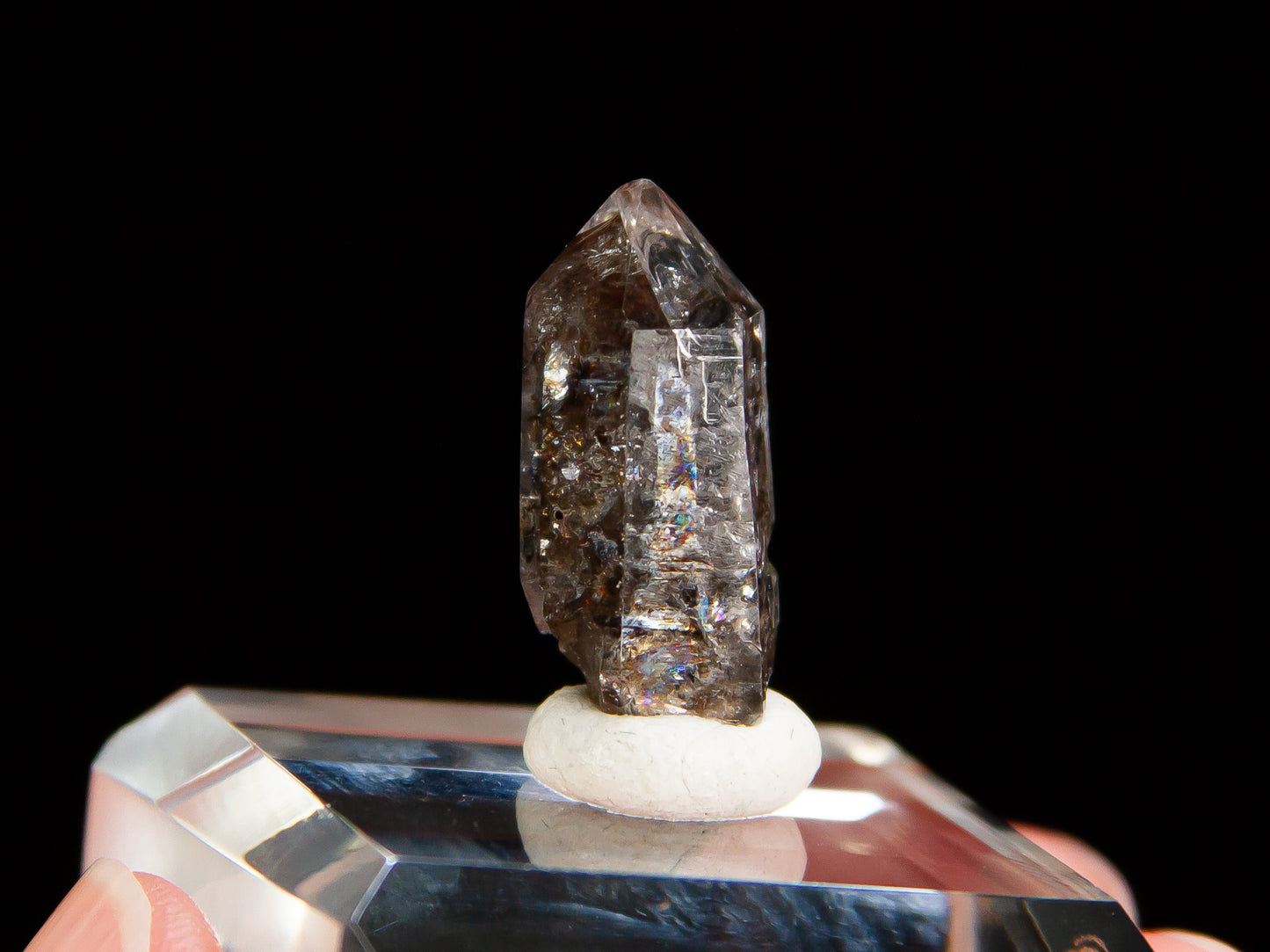 Quartz Var. Herkimer Diamond and Hydrocarbon