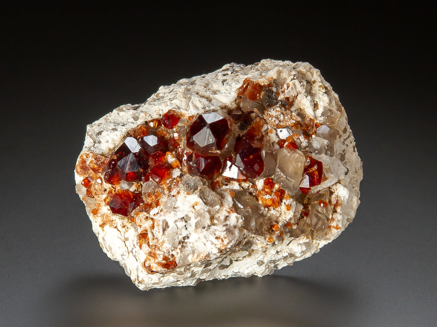 Spessartine and Smoky Quartz