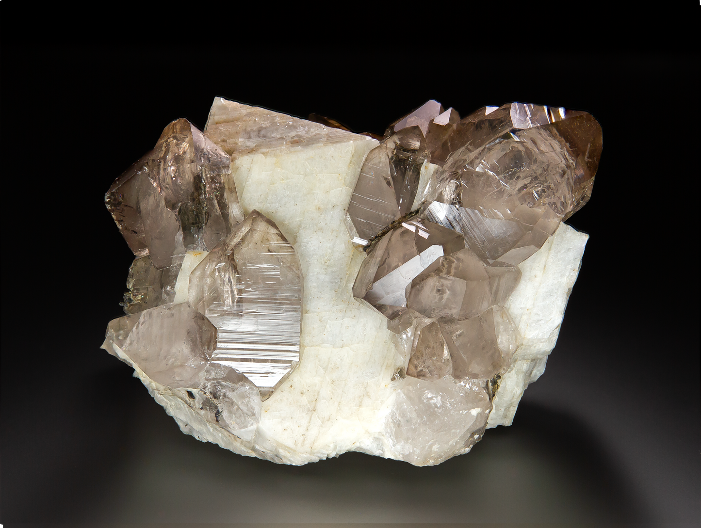 Smoky Quartz on Microcline