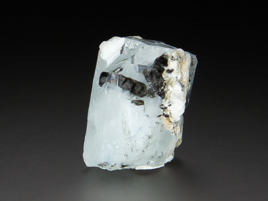 Beryl Var. Aquamarine with Inclusions of Tourmaline