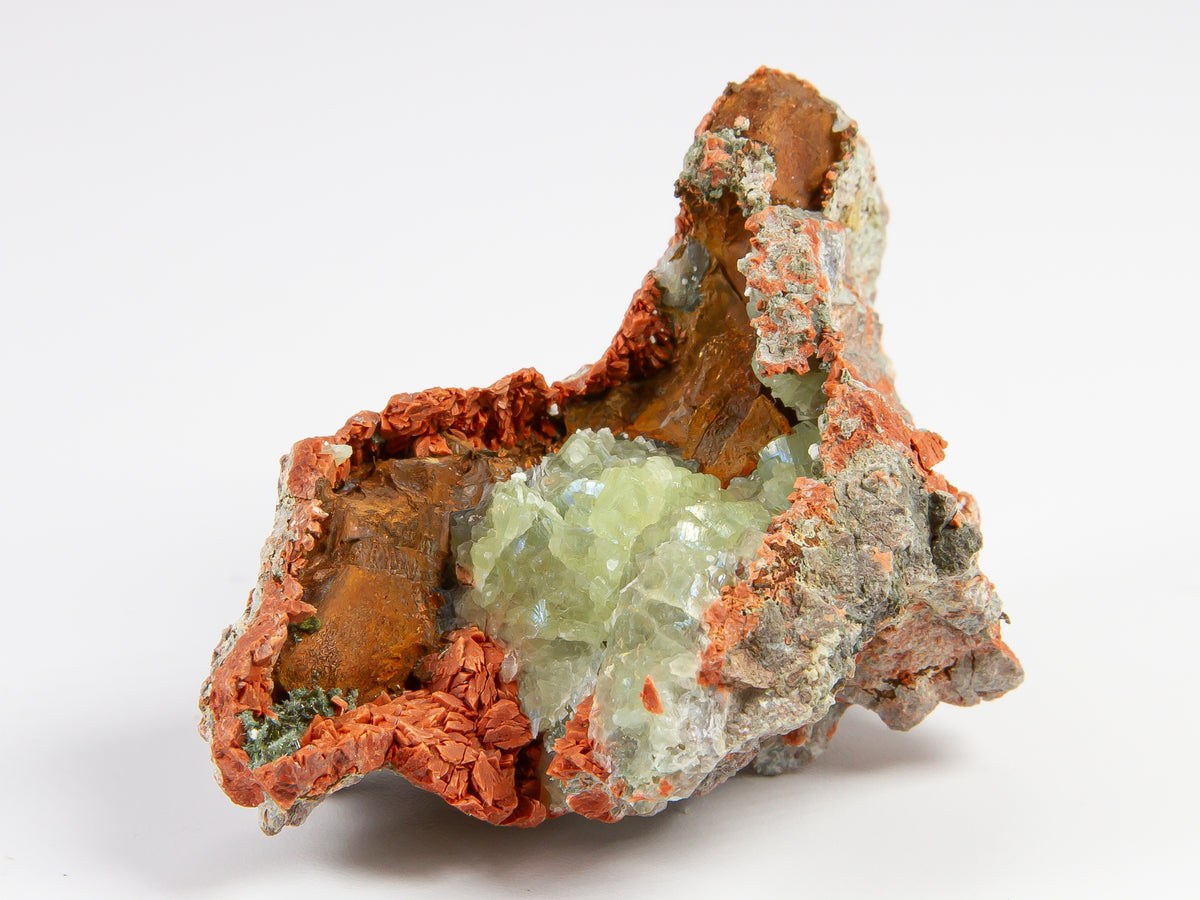 Prehnite, Native Copper, and Microcline
