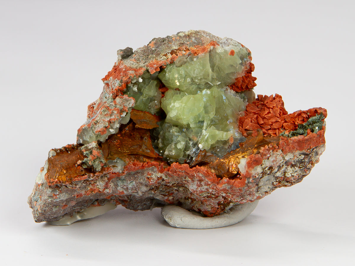 Prehnite, Native Copper, and Microcline