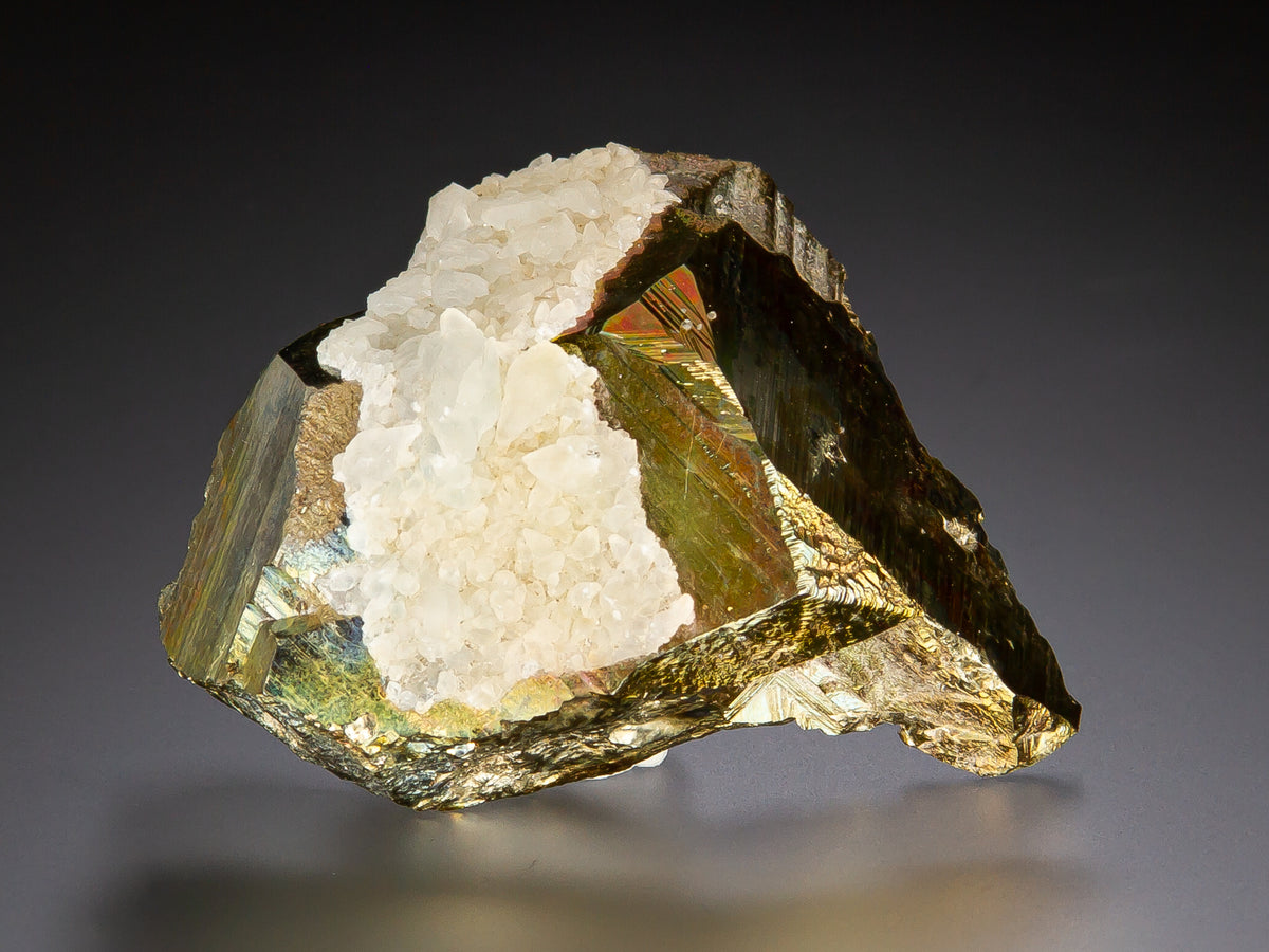 Calcite on Pyrite