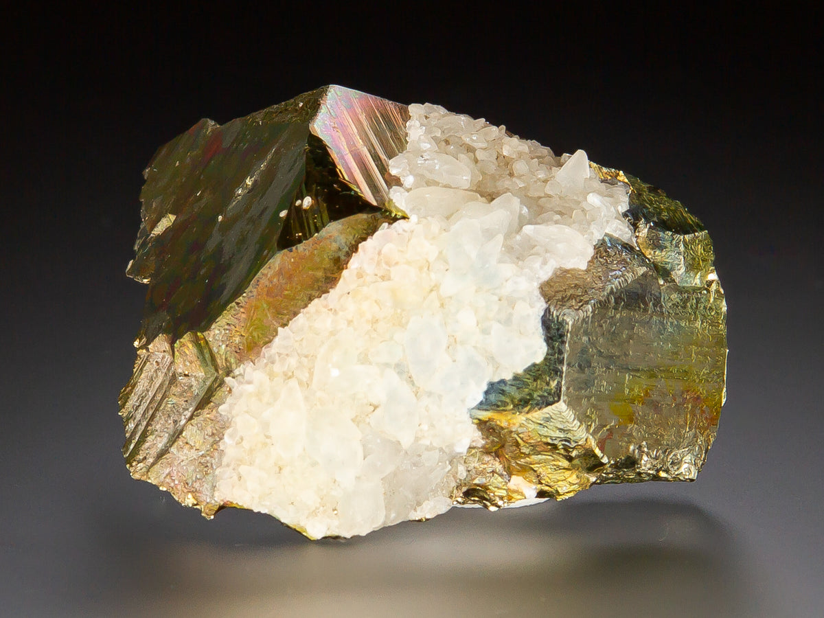 Calcite on Pyrite