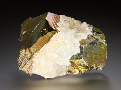 Calcite on Pyrite