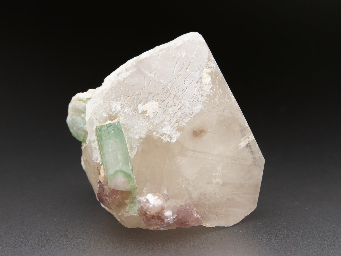 Tourmaline on Quartz with Lepidolite